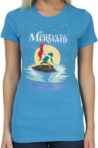 Ariel The Little Mermaid on a rock t-shirt