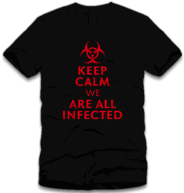 Walking Dead Keep Calm we are all infected t-shirt