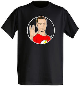 The Big Bang Theory Sheldon Making the Vulcan salute t-shirt 
