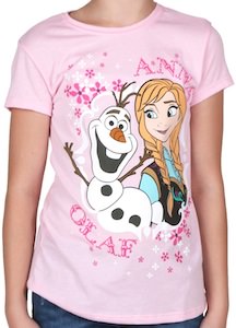 Frozen Anna and Olaf Youth Girls T-Shirt