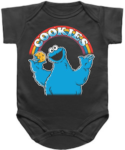 Sesame Street Cookie Monster Baby Bodysuit With Rainbow - THLOG